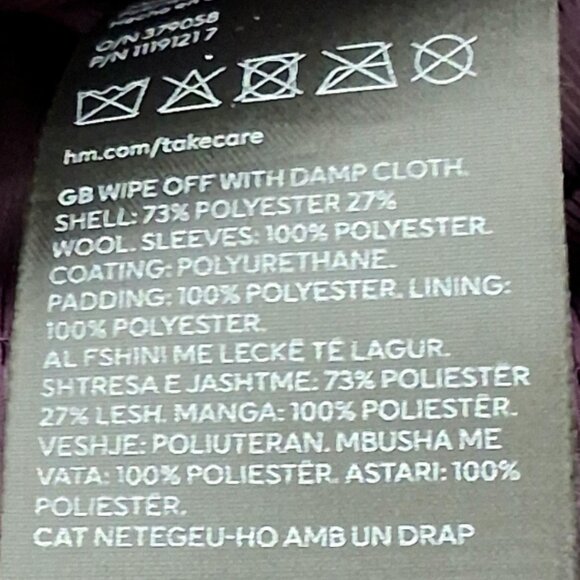 H&M Purple Varsity Jacket with Letter 'B' Patch Size Large - Picture 7 of 9